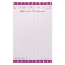 Dots and Straw Fuschia Customized Stationery by BeezKneez Dots and Straw Fuschia Customized Stationery