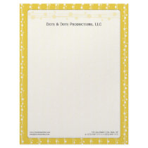 Dots and Straw Lemon Yellow Customized Letterhead by BeezKneez Dots and Straw Lemon Yellow Customized Letterhead