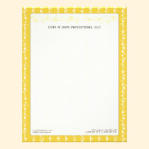 Dots and Straw Lemon Yellow Customized Letterhead letterhead