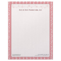 Dots and Straw Salmon Rose Customized Letterhead by BeezKneez Dots and Straw Salmon Rose Customized Letterhead