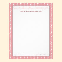 Dots and Straw Salmon Rose Customized Letterhead letterhead
