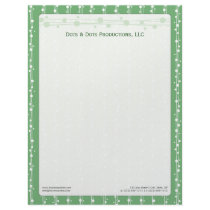 Dots and Straw Vibrant Green Customized Letterhead by BeezKneez Dots and Straw Vibrant Green Customized Letterhead