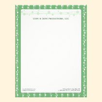 Dots and Straw Vibrant Green Customized Letterhead letterhead
