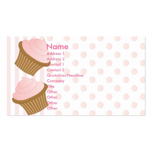 Dots and Stripes and Cupcakes Business Cards