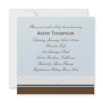 Dots and Stripes Baby Shower Invitation - Blue by berryberrysweet Dots and Stripes Baby Shower Invitation - Blue