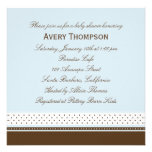 Dots and Stripes Baby Shower Invitation - Blue