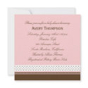 Dots and Stripes Baby Shower Invitation - Pink invitation
