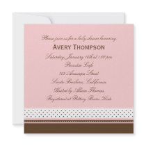 Dots and Stripes Baby Shower Invitation - Pink by berryberrysweet Dots and Stripes Baby Shower Invitation - Pink