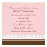 Dots and Stripes Baby Shower Invitation - Pink invitations