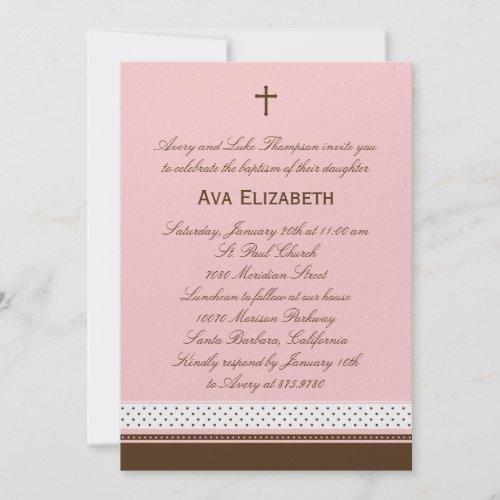 Dots and Stripes Baptism/Christening Invitation invitation