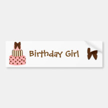 Dots and Stripes Cake Bumper Stickers