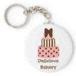 Dots and Stripes Cake Keychains