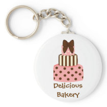Dots and Stripes Cake Keychains