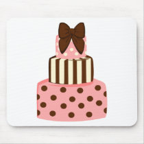 Dots and Stripes Cake Mouse Pad
