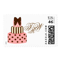 Dots and Stripes Cake Postage Stamp