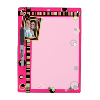 Dots and Stripes Photo Frame Dry Erase Board