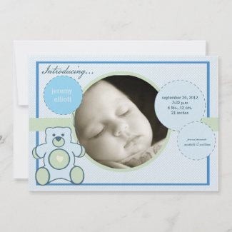 Dots- Baby birth announcement cards invitation