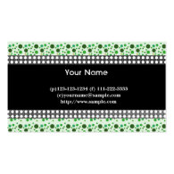 dots, black, white and green business card templates