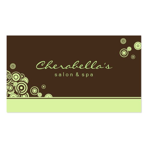 Dots Business Card Salon Spa Trendy Green (front side)