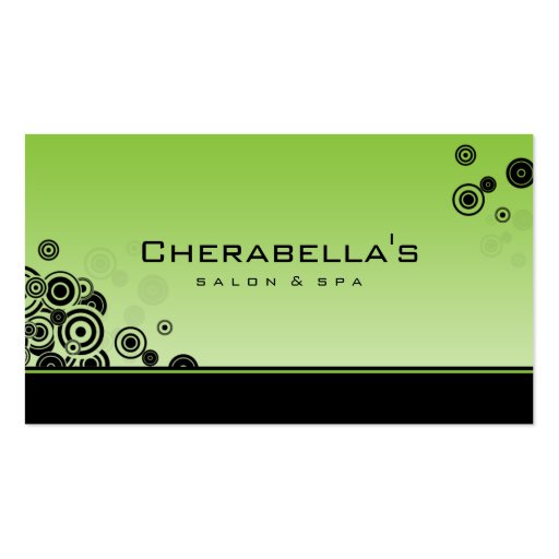 Dots Business Card Salon Spa Trendy Green Lime (front side)