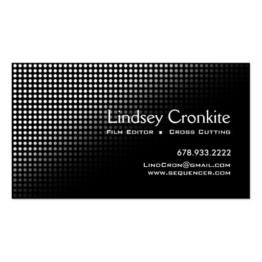 Dots Film Editor Hollywood Entertainment Industry Business Card Template (front side)