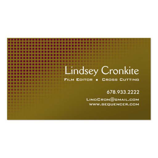 Dots Film Editor Hollywood Entertainment Industry Business Card