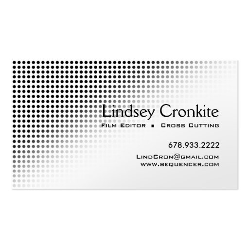 Dots Film Editor Hollywood Entertainment Industry Business Cards