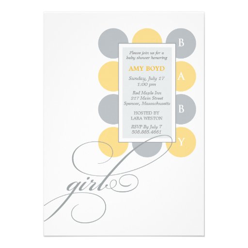 Dots Girl Custom Baby Shower Invitation