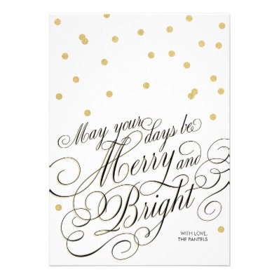 Dots Gold Script Holiday Card