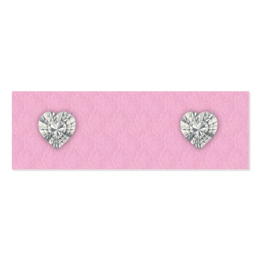Dots Pearl Lace Jewels Price Tag Pink Double Business Card (back side)