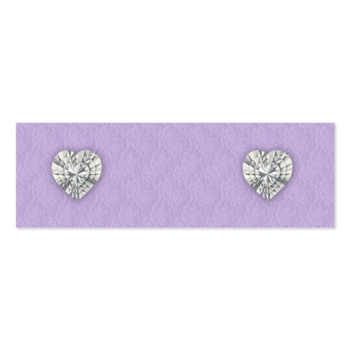Dots Pearl Lace Jewels Price Tag Purple Double Business Card Templates (back side)
