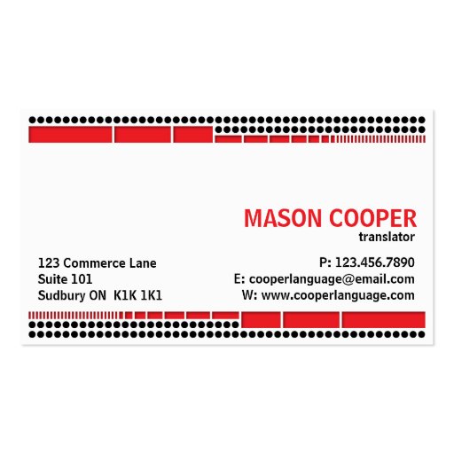 Dotted And Dashed - Red Business Card
