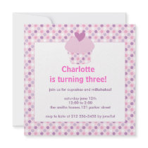 dotted cupcake personalized announcement
