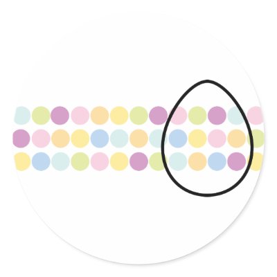 Dotted Easter Egg Round Stickers by fantasian_angel