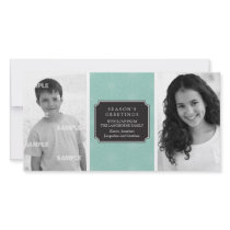Dotted Floral Frame Photo Card