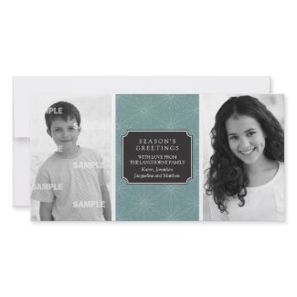 Dotted Floral Frame Photo Card photocard