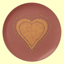 DOTTED GOLDEN HEART plates