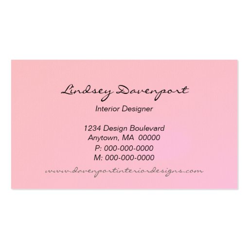 Dotted Half Moons Business Card, Pink Blush (back side)
