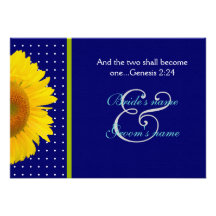 Dotted Sunflower 2 wedding Personalized Invitation