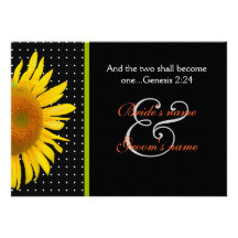 Dotted Sunflower 2 wedding Personalized Invite