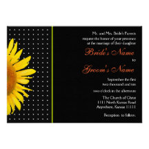 Dotted Sunflower Wedding Custom Invitation