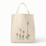 Dotted Trees & Cute Birds Fun Custom Tote Bag