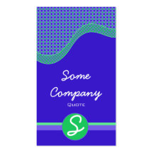 Dotted Wave Monogram Collection (Blue) Business Card Templates