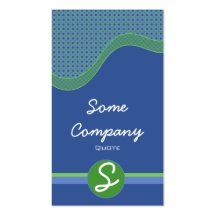 Dotted Wave Monogram Collection (Blue) Business Card Template