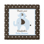 Dottie Elephant (Blue) Square Favor Magnet