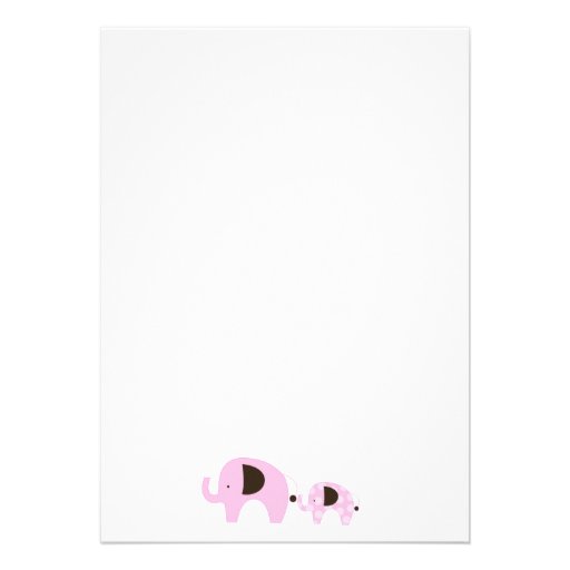 Dottie Elephant (Light Pink) Baby Shower Invite