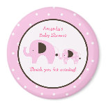 Dottie Elephant (Pink) 3-inch Round Favor Magnet