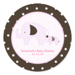 Dottie Elephant (Pink) Favor Stickers 3-inch