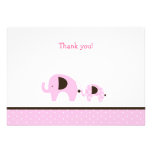 Dottie Elephant (Pink) Flat Thank you note Personalized Invites