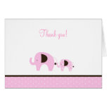 Dottie Pink Dot Elephant Folded Thank you notes Cards